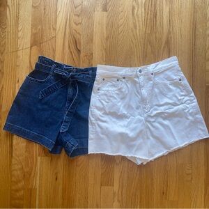 J. Crew women’s Denim Shorts Duo in White and Dark Blue, size 27
